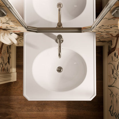 KOHLER K-38227-1 Claude 24" Rectangular Pedestal Bathroom Sink, White - View of products in room from above