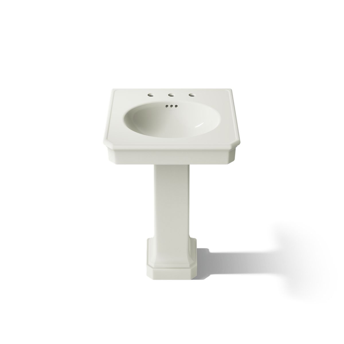 KOHLER K-38227-8 Claude 24" Rectangular Pedestal Bathroom Sink, Dune - Detail image of a product feature