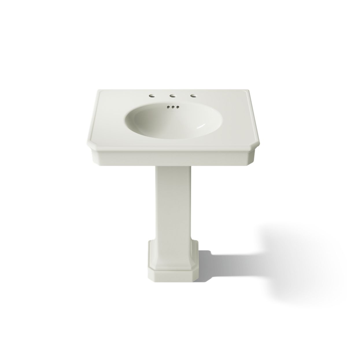 KOHLER K-38228-8 Claude 30" Rectangular Pedestal Bathroom Sink, Dune - Detail image of a product feature