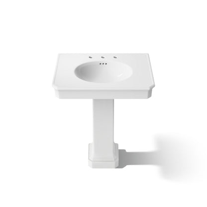KOHLER K-38228-8 Claude 30" Rectangular Pedestal Bathroom Sink, White - Detail image of a product feature