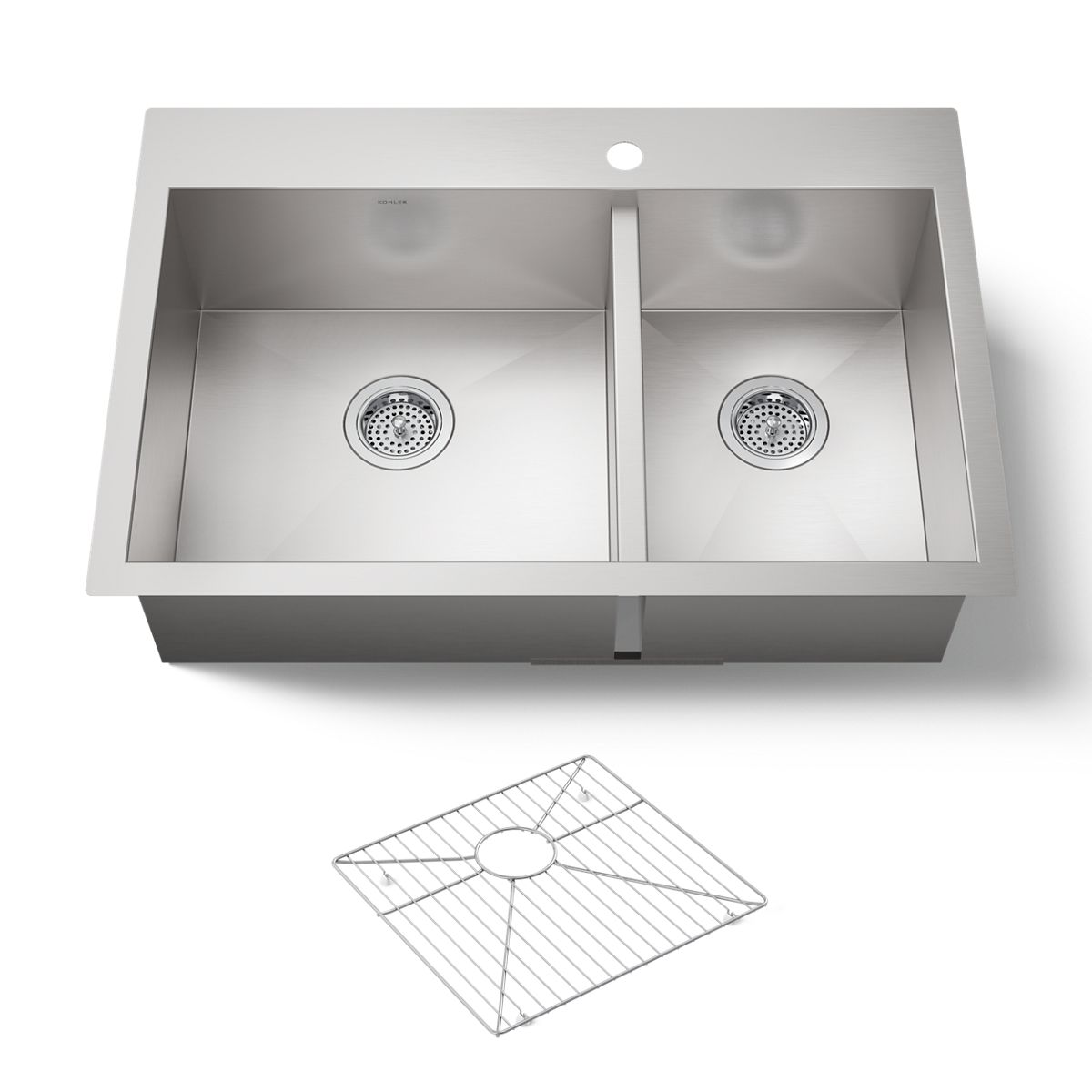 KOHLER K-3823-1 Vault 33" top-/undermount double-bowl kitchen sink