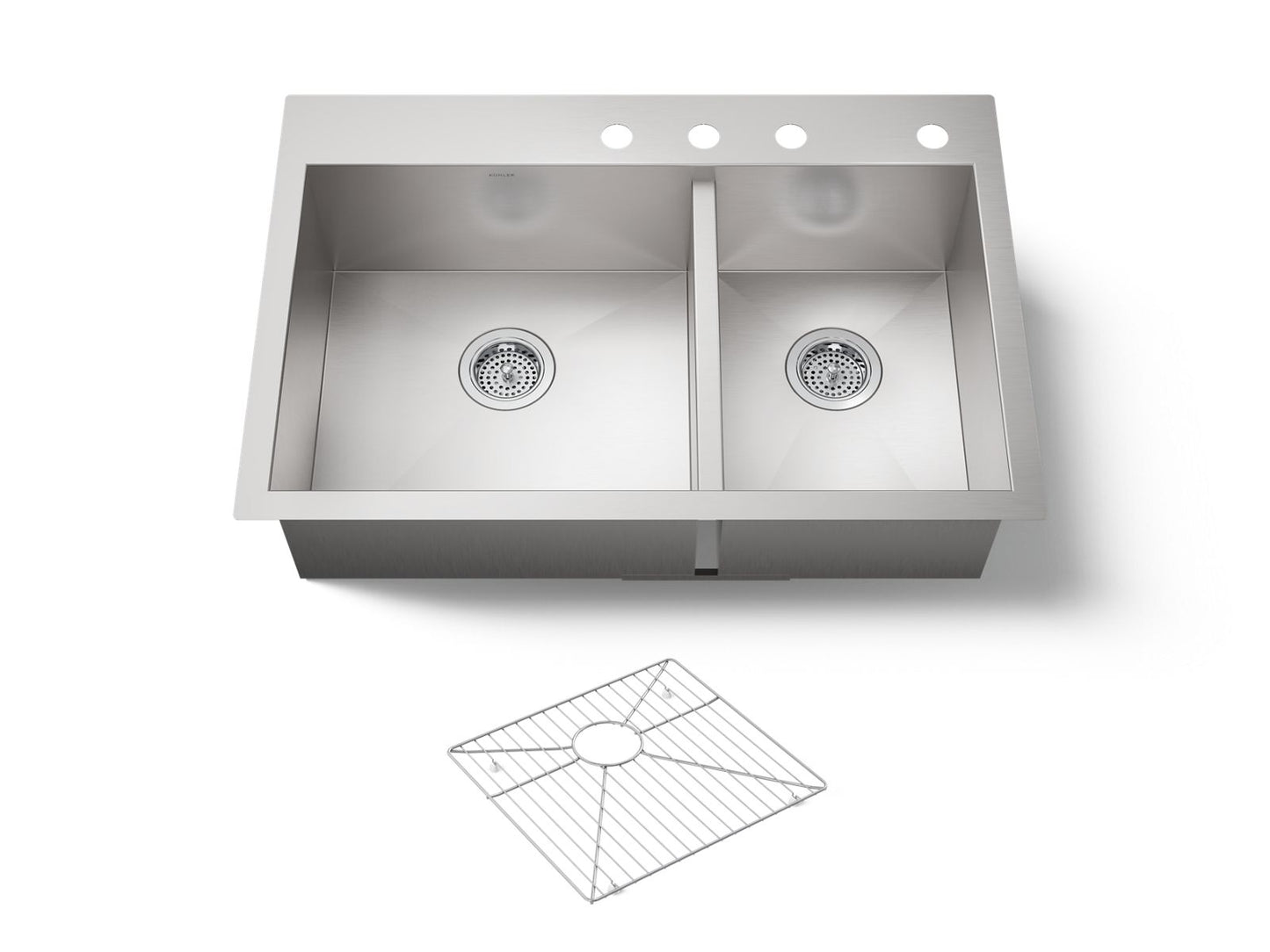 KOHLER K-3823-4 Vault 33" top-/undermount double-bowl kitchen sink