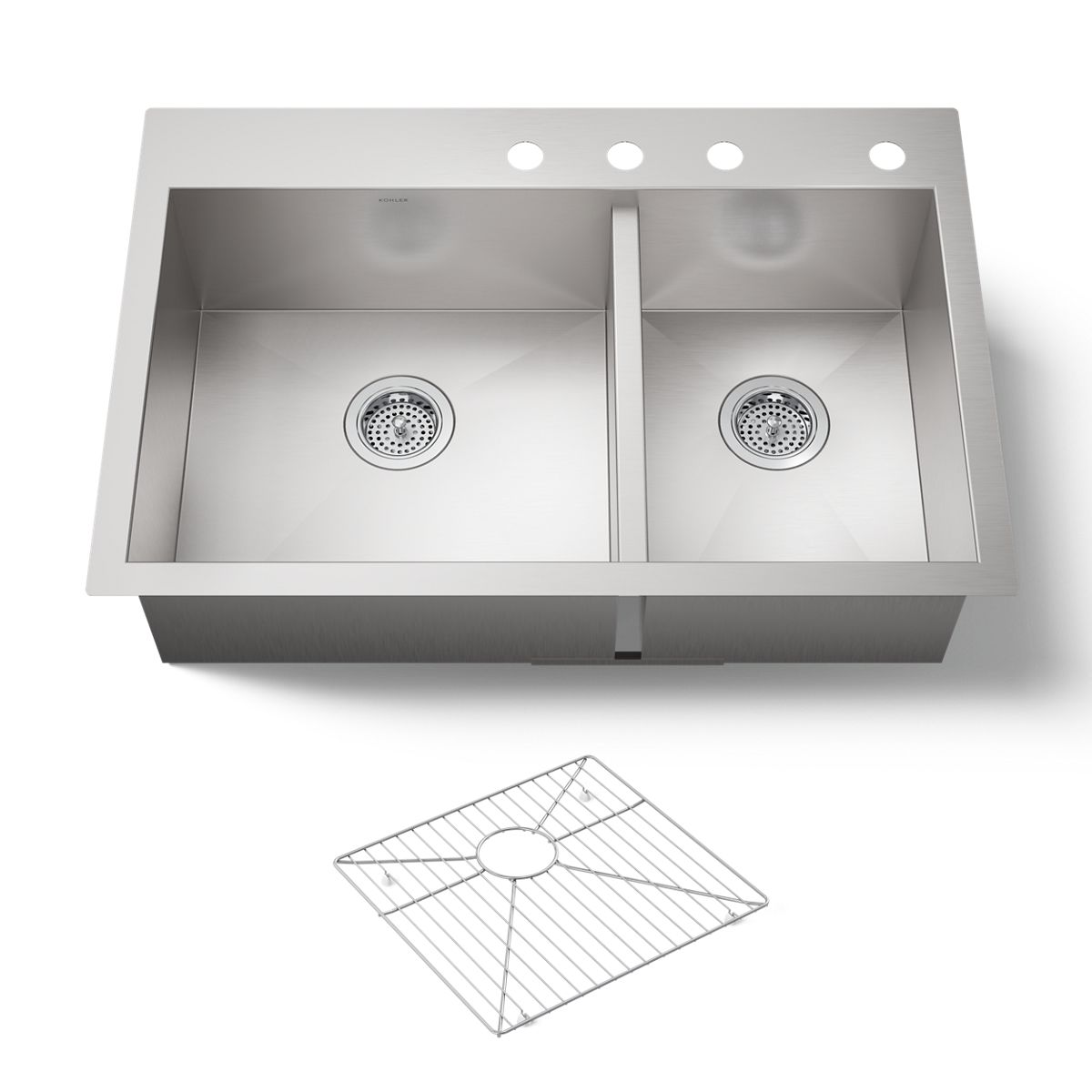 KOHLER K-3823-4 Vault 33" top-/undermount double-bowl kitchen sink