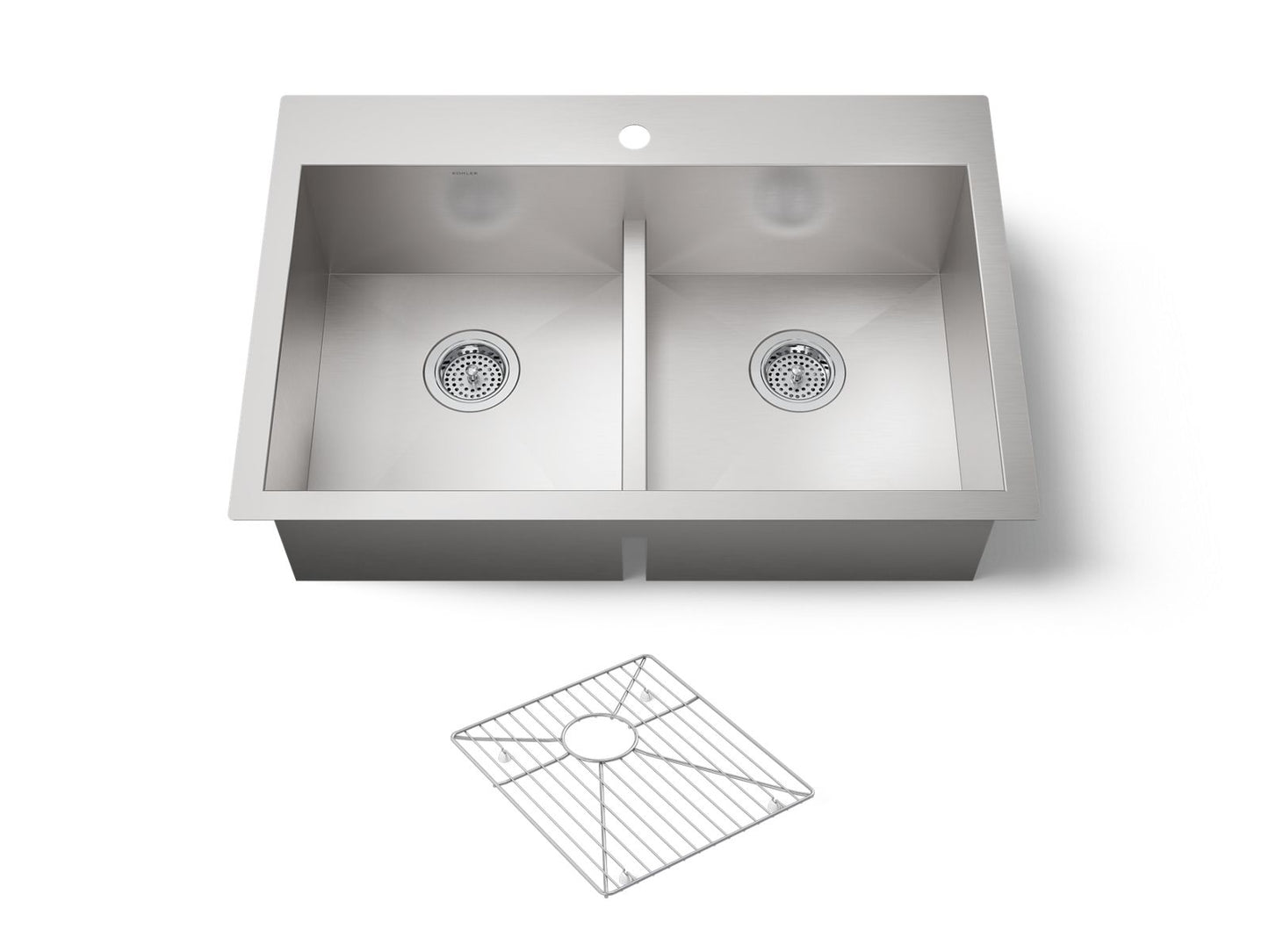 KOHLER K-3838-1 Vault Smart Divide 33" top-/undermount double-bowl kitchen sink