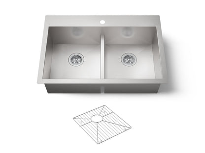 KOHLER K-3838-1 Vault Smart Divide 33" top-/undermount double-bowl kitchen sink