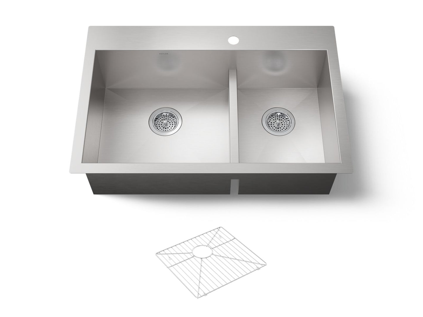 KOHLER K-3839-1 Vault Smart Divide 33" top-/undermount double-bowl kitchen sink