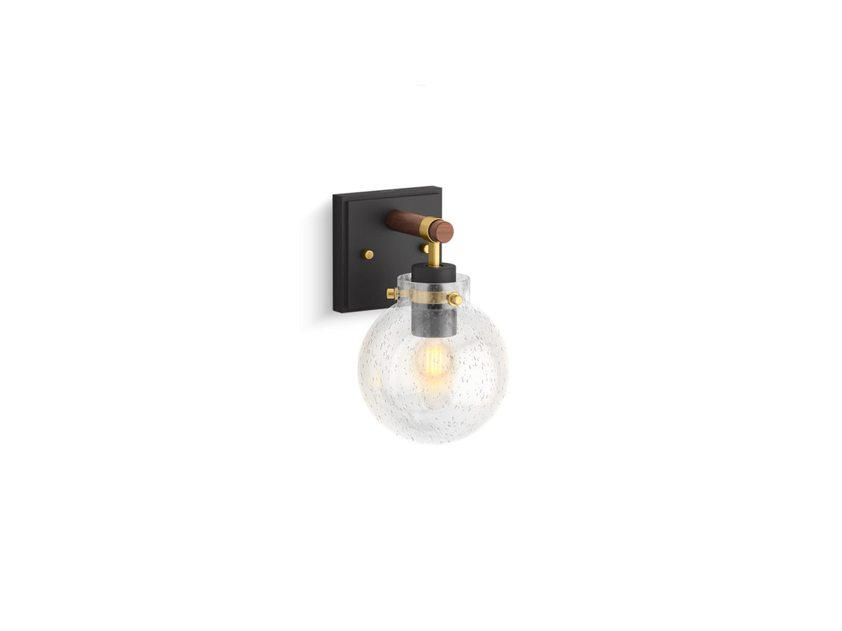 KOHLER K-38412 Holt One-light Sconce, matte black with brushed moderne brass - view 2