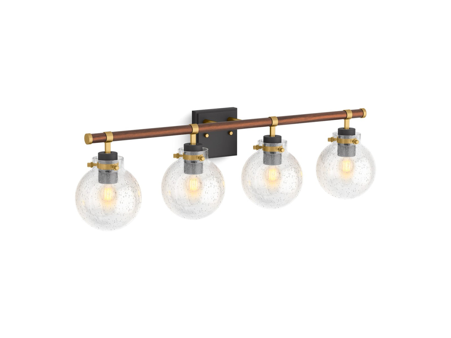 KOHLER K-38415 Holt Four-light Sconce, matte black with brushed moderne brass - view 2