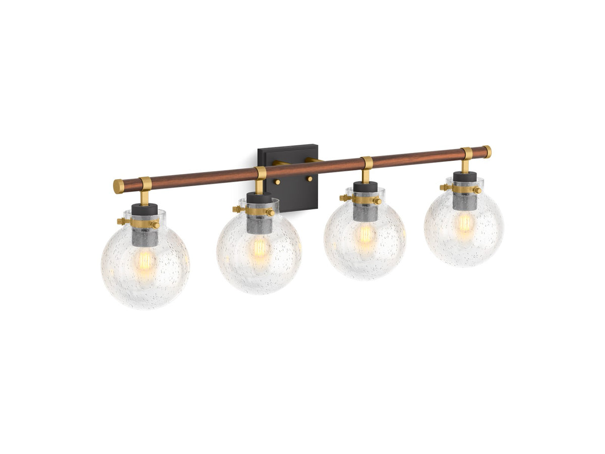KOHLER K-38415 Holt Four-light Sconce, matte black with brushed moderne brass - view 2