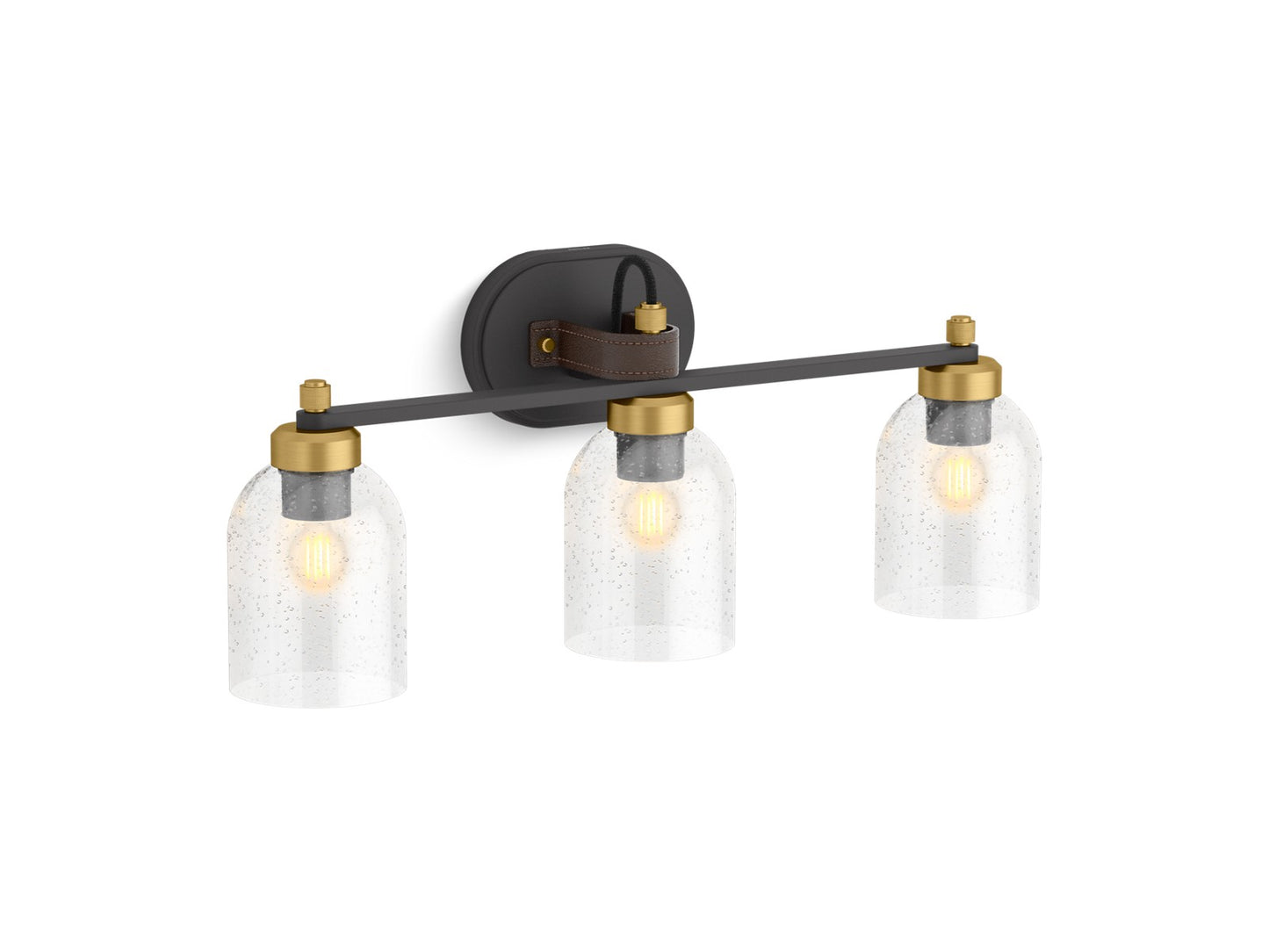 KOHLER K-38418 Tannage Three-light Sconce, matte black with brushed moderne brass - view 2