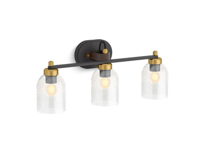 KOHLER K-38418 Tannage Three-light Sconce, matte black with brushed moderne brass - view 2