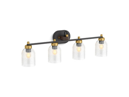 KOHLER K-38419 Tannage Four-light Sconce, matte black with brushed moderne brass - view 2