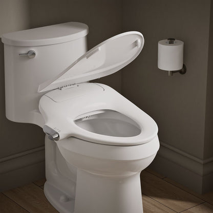 KOHLER K-38840 PureWash M325 Elongated Manual Bidet Toilet Seat, White - Products in use in close room view