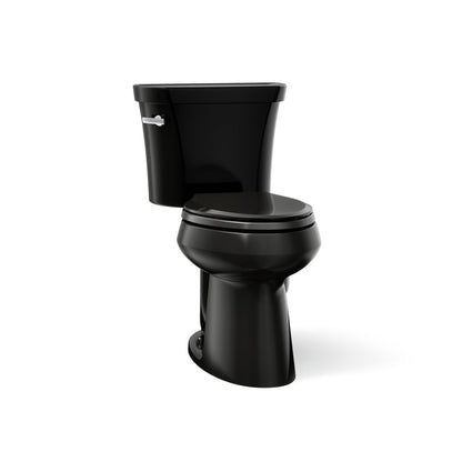 KOHLER K-3889 Highline ComForteeight Two-piece elongated 1.28 gpf chair height toilet with 10" rough-in - Black Black