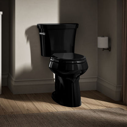 KOHLER K-3889 Highline ComForteeight Two-piece elongated 1.28 gpf chair height toilet with 10" rough-in - Black Black