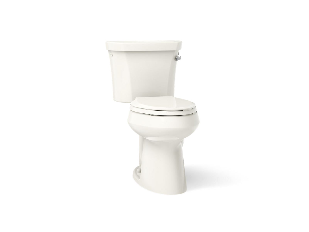 KOHLER K-3889-RA Highline ComForteeight Two-piece elongated 1.28 gpf chair height toilet with right-hand trip lever and 10" rough-in - Biscuit