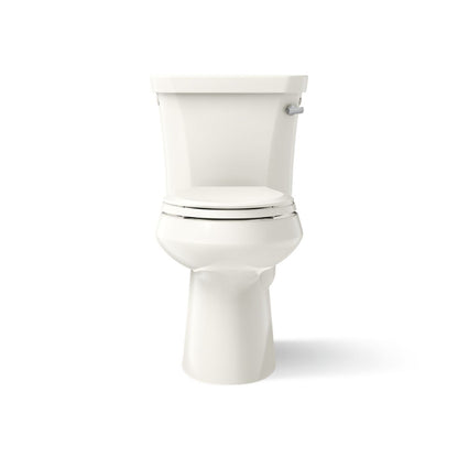 KOHLER K-3889-RA Highline ComForteeight Two-piece elongated 1.28 gpf chair height toilet with right-hand trip lever and 10" rough-in - Biscuit