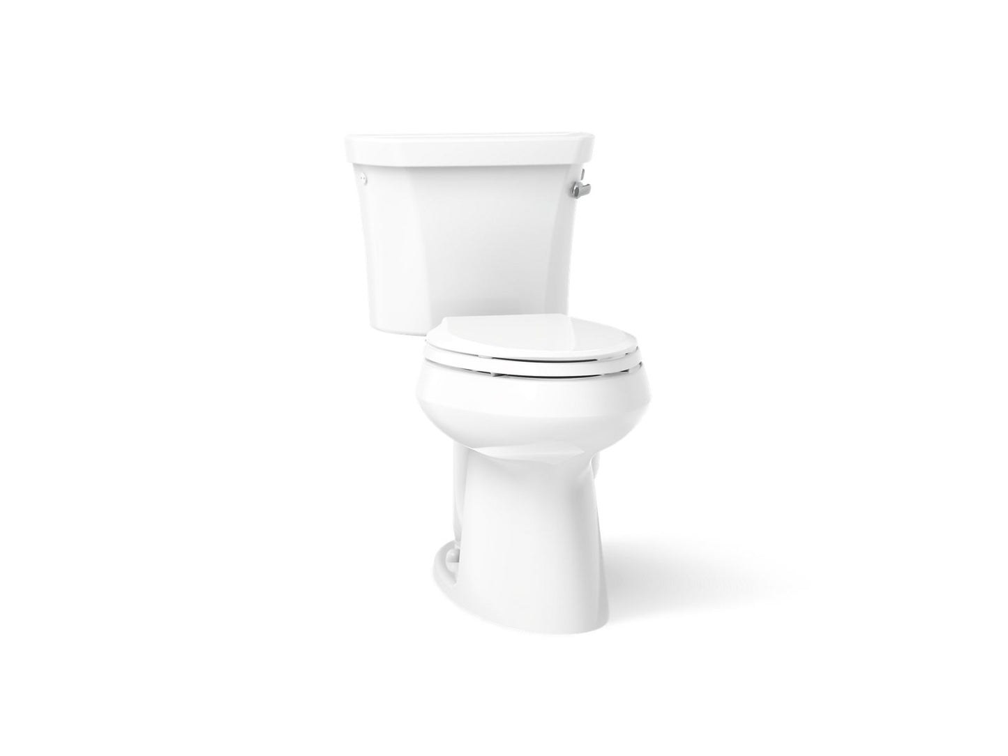 KOHLER K-3889-RA Highline ComForteeight Two-piece elongated 1.28 gpf chair height toilet with right-hand trip lever and 10" rough-in - White