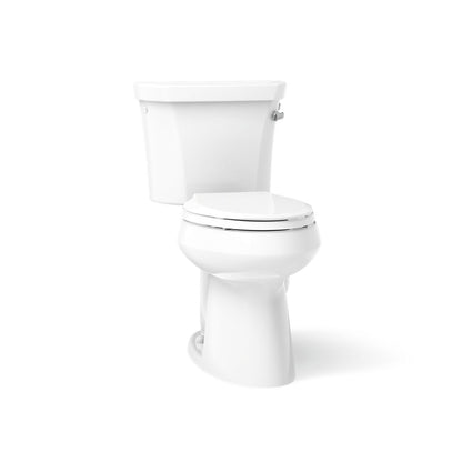 KOHLER K-3889-RA Highline ComForteeight Two-piece elongated 1.28 gpf chair height toilet with right-hand trip lever and 10" rough-in - White