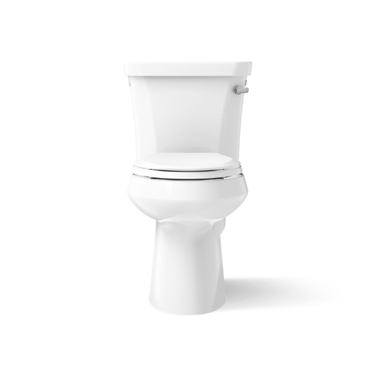 KOHLER K-3889-RA Highline ComForteeight Two-piece elongated 1.28 gpf chair height toilet with right-hand trip lever and 10" rough-in - White