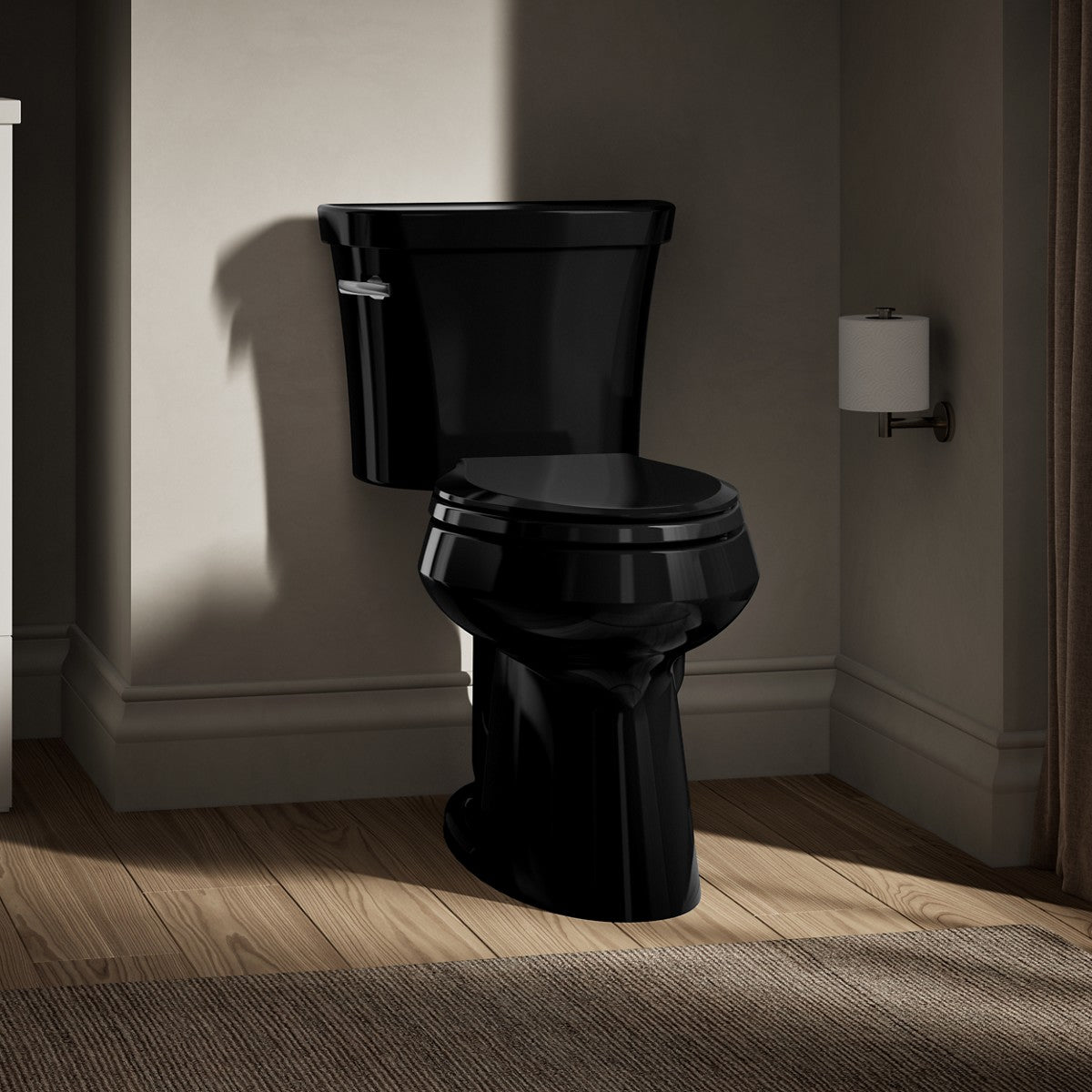 KOHLER K-3889-T Highline ComForteeight Two-piece elongated 1.28 gpf chair height toilet with tank cover locks and 10"...