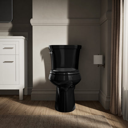 KOHLER K-3889-T Highline ComForteeight Two-piece elongated 1.28 gpf chair height toilet with tank cover locks and 10"...