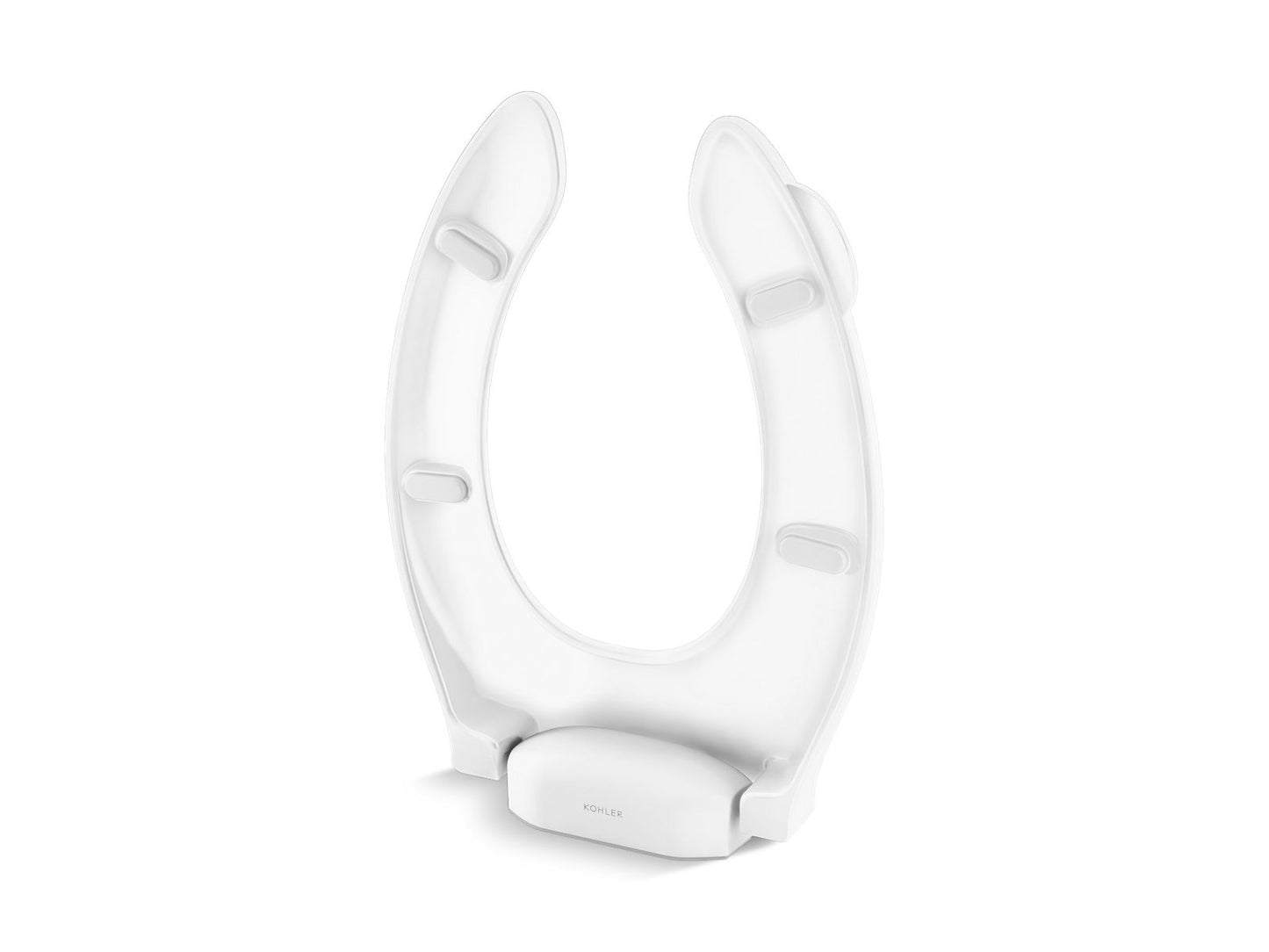 KOHLER K-39058-A Cleana Rebound Commercial Elongated Toilet Seat with Antimicrobial Agent, White - 3/4 view of product