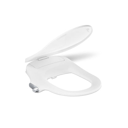 KOHLER K-39224 PureWash M325 D-shaped Manual Bidet Toilet Seat, White - 3/4 view of product