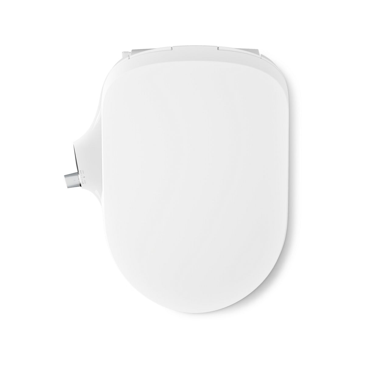 KOHLER K-39224 PureWash M325 D-shaped Manual Bidet Toilet Seat, White - top view of product
