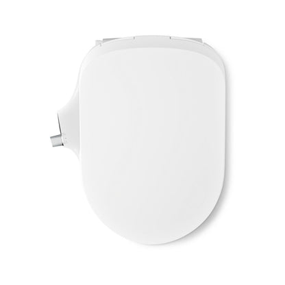 KOHLER K-39224 PureWash M325 D-shaped Manual Bidet Toilet Seat, White - top view of product