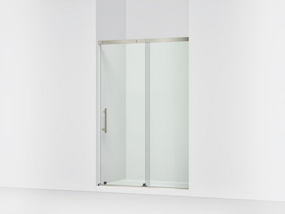 KOHLER K-39256-6L Elate 44-5/8"-47-5/8" W x 70-1/2" H Sliding Shower Door with 1/4"-thick Crystal Clear Glass, Anodized Brush