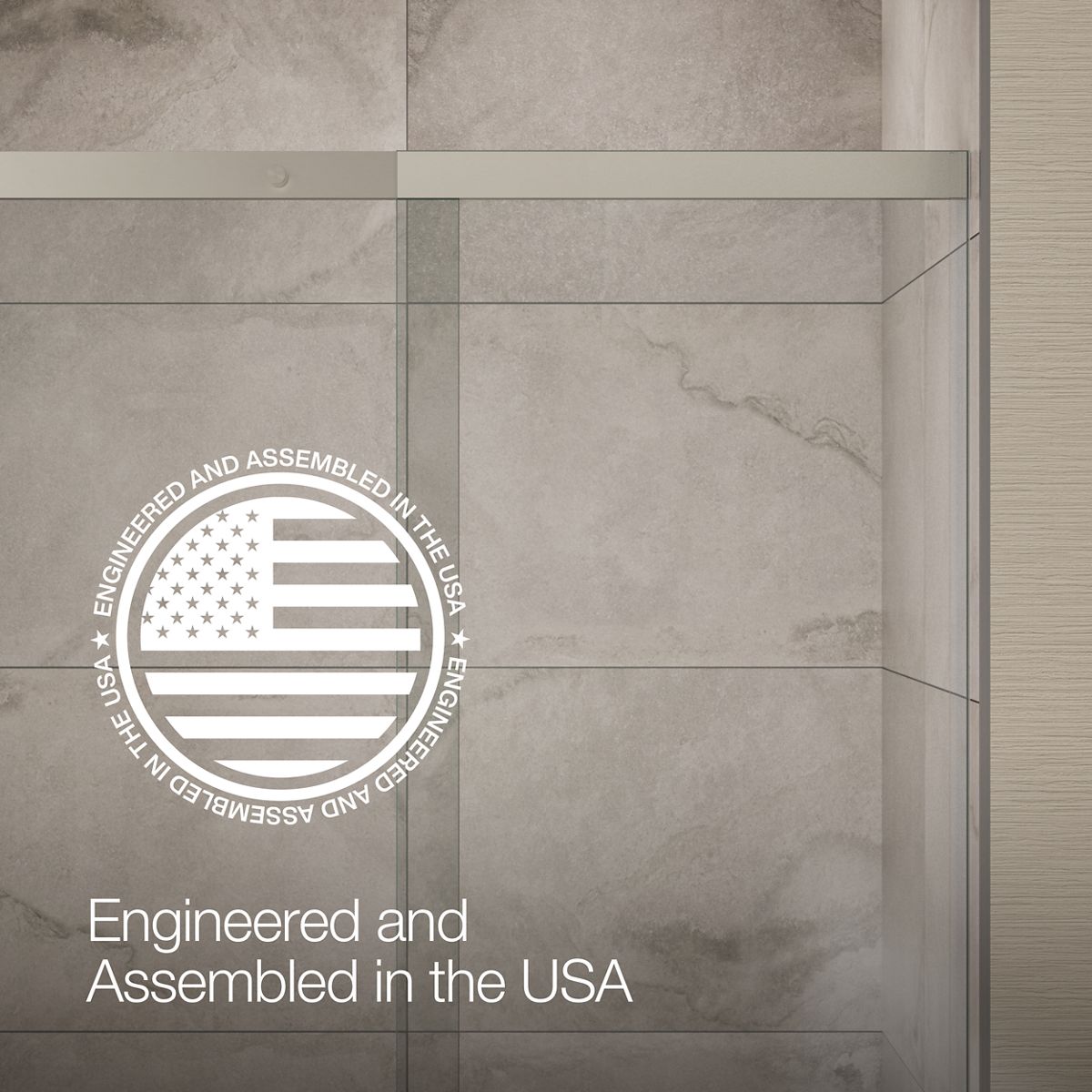 KOHLER K-39256-6L Elate 44-5/8"-47-5/8" W x 70-1/2" H Sliding Shower Door with 1/4"-thick Crystal Clear Glass, Anodized Brush