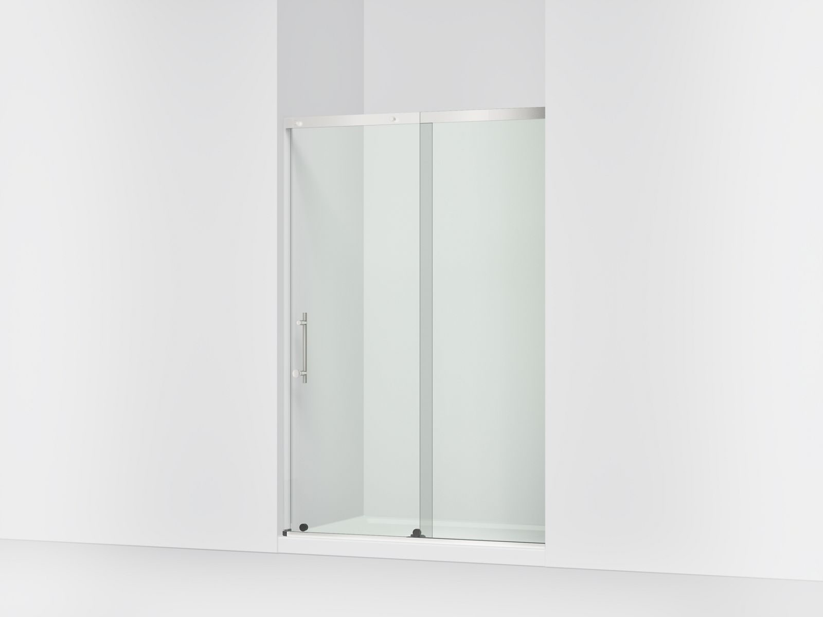 KOHLER K-39256-6L Elate 44-5/8"-47-5/8" W x 70-1/2" H Sliding Shower Door with 1/4"-thick Crystal Clear Glass, Bright Polishe