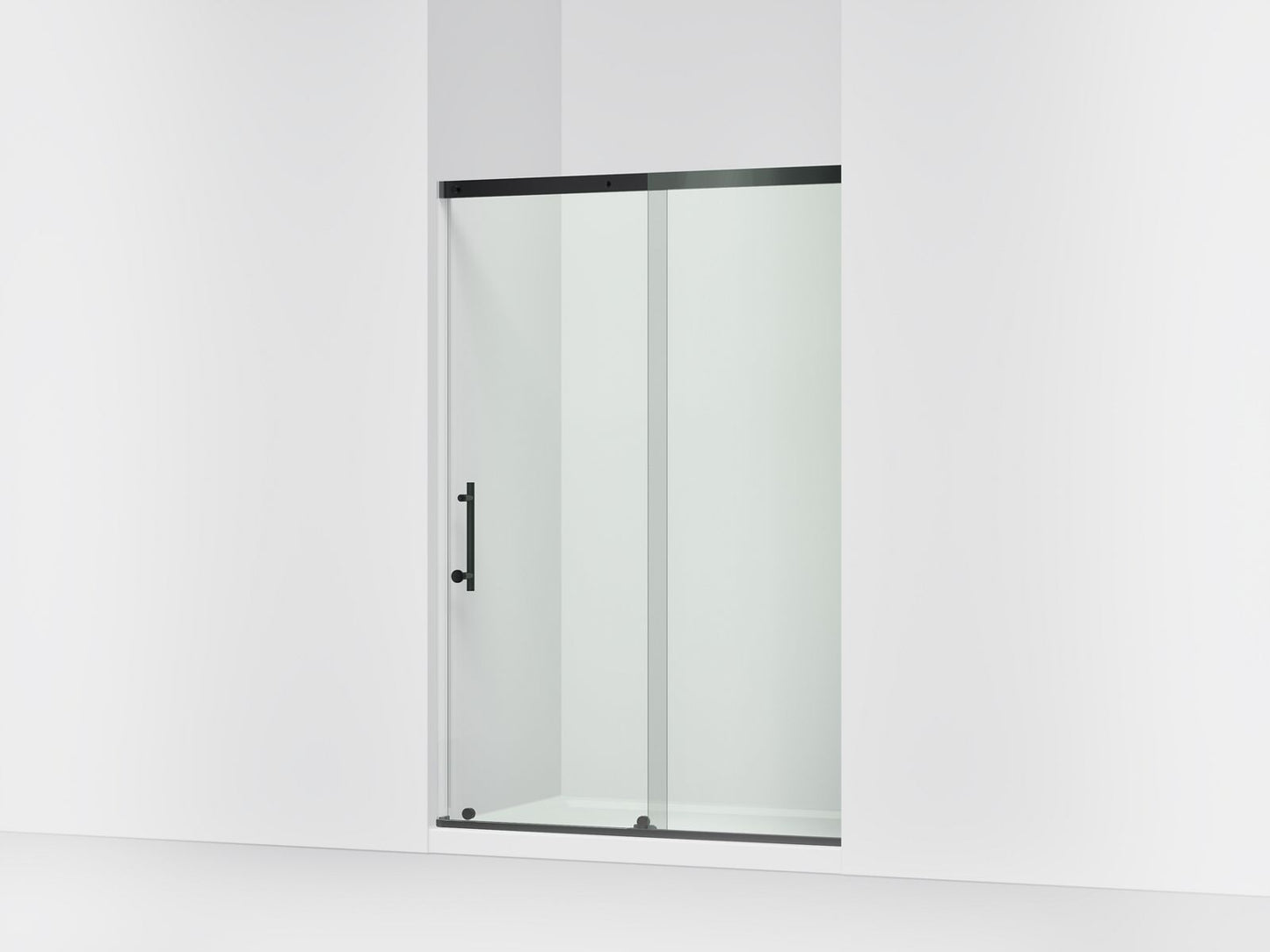 KOHLER K-39256-6L Elate 44-5/8"-47-5/8" W x 70-1/2" H Sliding Shower Door with 1/4"-thick Crystal Clear Glass, Matte Black - 