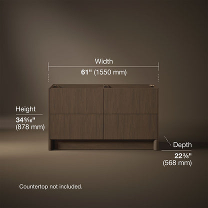 3/4 view of product with dimensions