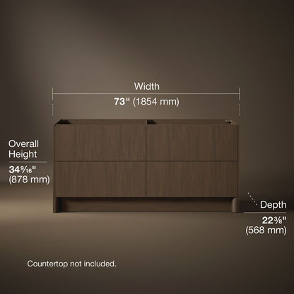 3/4 view of product with dimensions