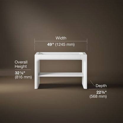 3/4 view of product with dimensions