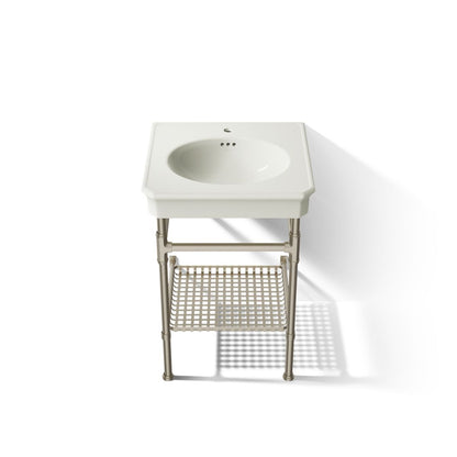 KOHLER K-39303-1 Claude 24" Rectangular Console Table Bathroom Sink, Vibrant Brushed Nickel - Detail image of a product featu