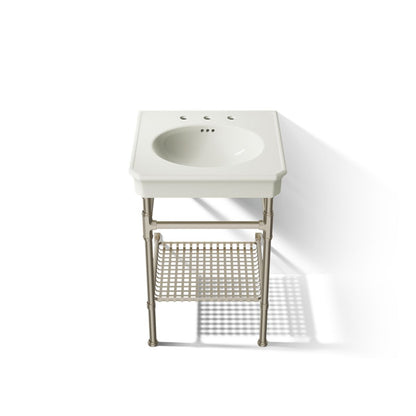 KOHLER K-39303-8 Claude 24" Rectangular Console Table Bathroom Sink, Vibrant Brushed Nickel - Detail image of a product featu