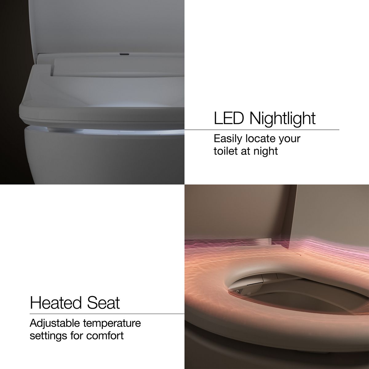 KOHLER K-39399 PureWash E835 Elongated Bidet Toilet Seat with Remote Control, White - Detail image of a product feature