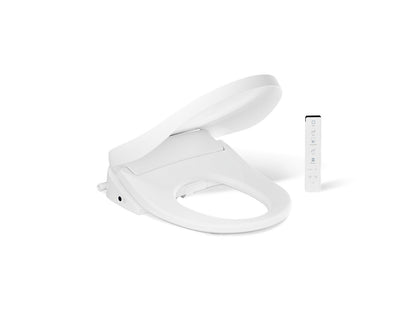 KOHLER K-39400 PureWash E835 Round-front Bidet Toilet Seat with Remote Control, White - 3/4 view of product