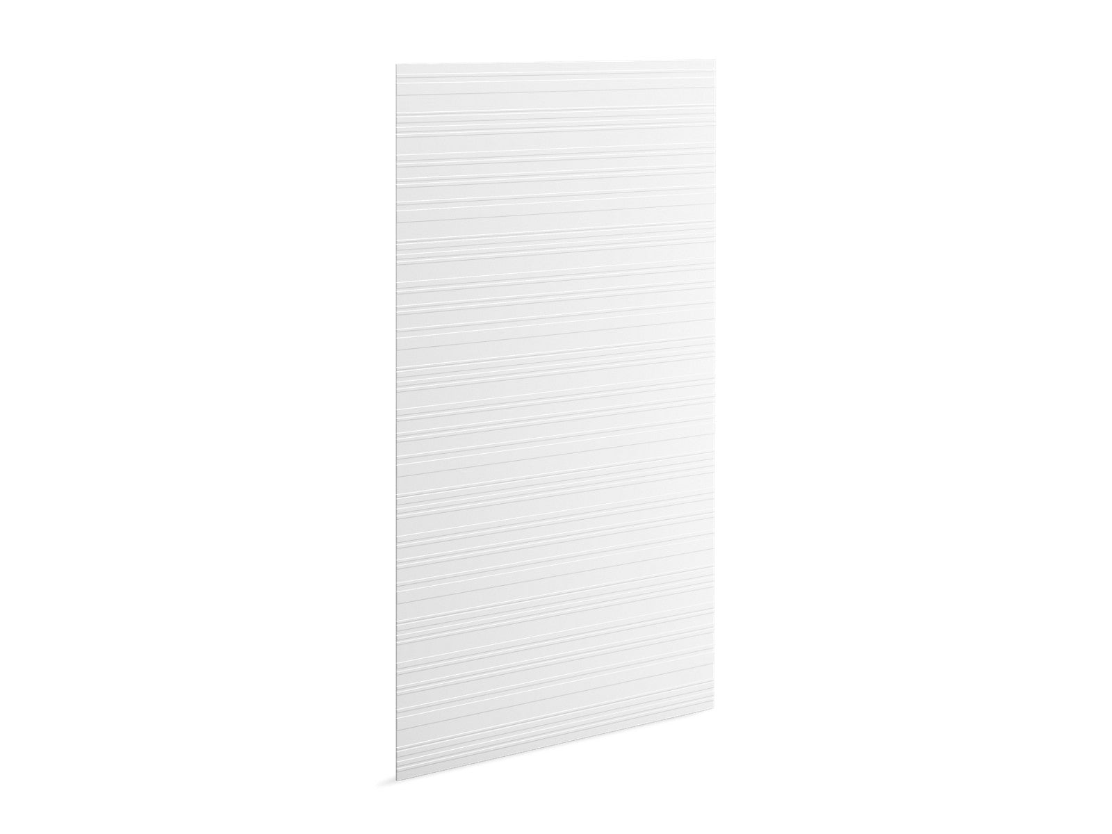 KOHLER K-39437-T08 Stoneridge 96" x 48" shower back wall with linear design, honed white
