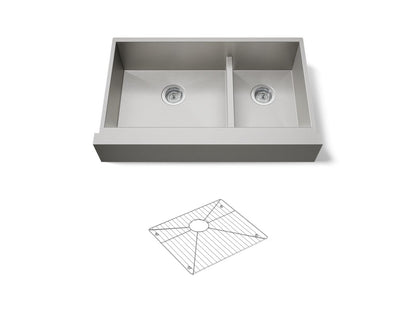 KOHLER K-3945 Vault Smart Divide 35-1/2" undermount double-bowl farmhouse kitchen sink