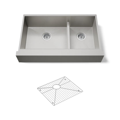 KOHLER K-3945 Vault Smart Divide 35-1/2" undermount double-bowl farmhouse kitchen sink