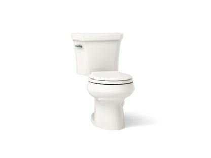 KOHLER K-3947-T Wellworth Two-piece round-front 1.28 gpf toilet with tank cover locks and 14" rough-in