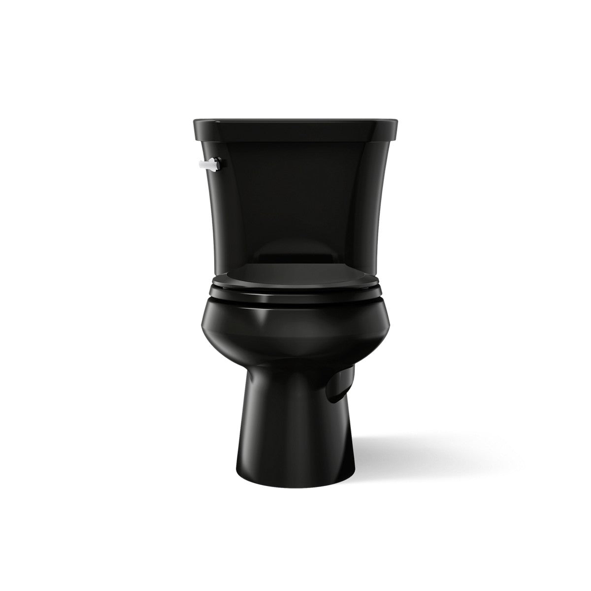 KOHLER K-3947-T Wellworth Two-piece round-front 1.28 gpf toilet with tank cover locks and 14" rough-in, black - view 2