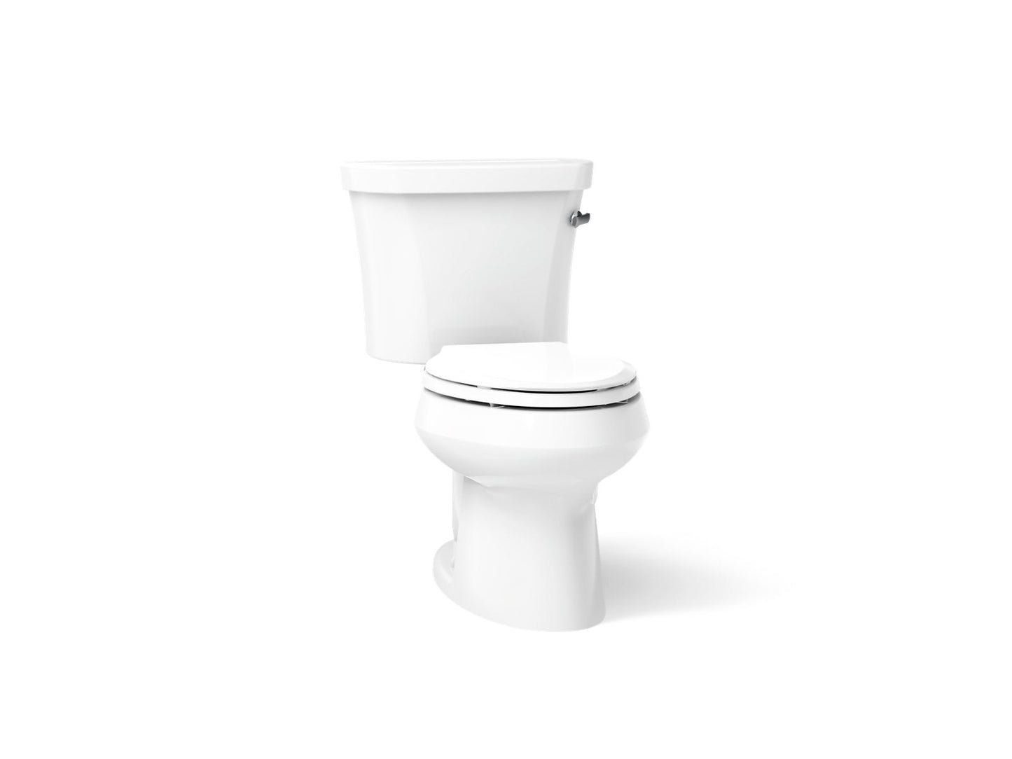 KOHLER K-3948-RZ Wellworth Two-piece elongated 1.28 gpf toilet with right-hand trip lever, tank cover locks, insulated tank and 14" rough-in