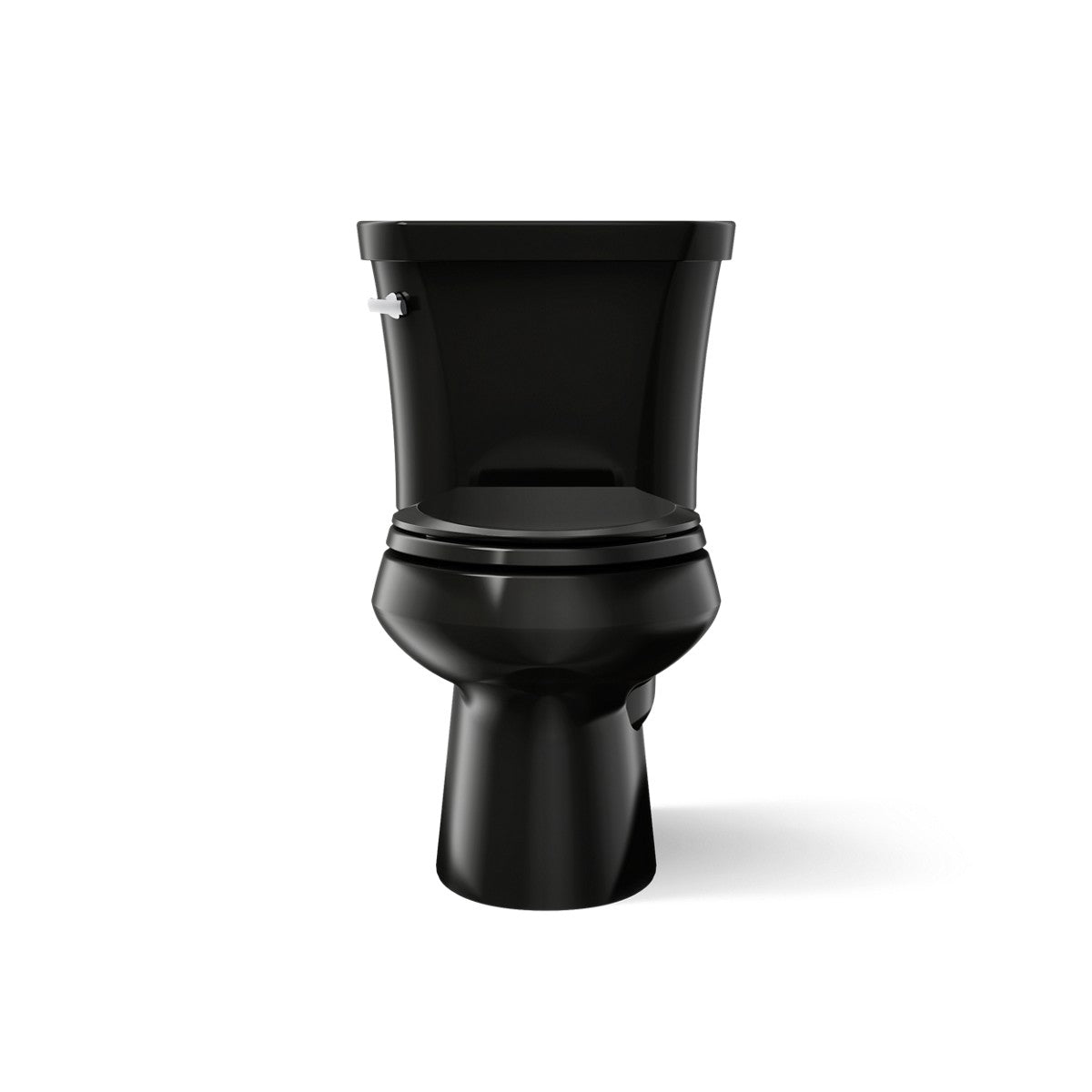 KOHLER K-3948-T Wellworth Two-piece elongated 1.28 gpf toilet with tank cover locks and 14" rough-in, black - view 2