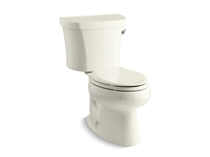 KOHLER K-3948-TR Wellworth Two-piece elongated 1.28 gpf toilet with right-hand trip lever, tank cover locks and 14" rough-in