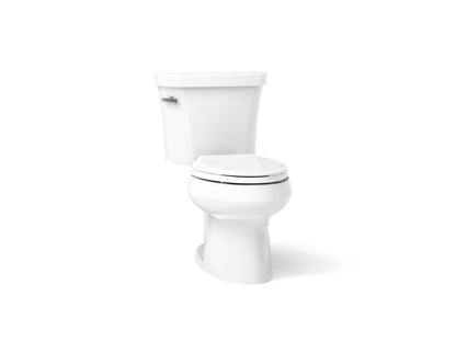 KOHLER K-3948-UT Wellworth Two-piece elongated 1.28 gpf toilet with tank cover locks, insulated tank and 14" rough-in